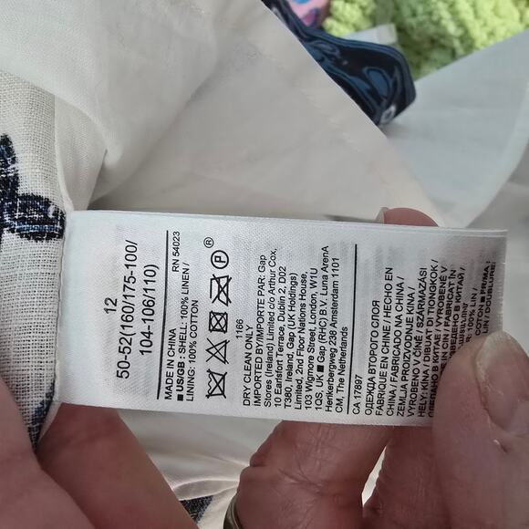 Banana Republic Linen Balloon Sleeve Mini Dress Butterfly Print Multi 12 NWOT - Picture 6 of 14